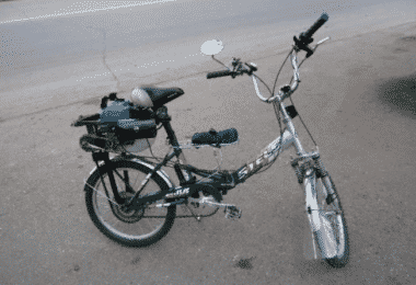 Велосипед с мотором от триммера
